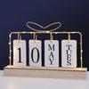 Перекидной календарь со светом для стола Деревянный вечный настольный календарь с отображением месяца и даты Настольный календарь для декора дома и офиса