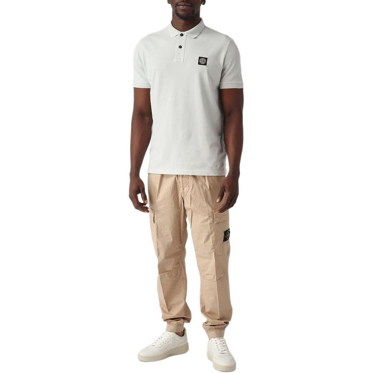 STONE ISLAND Логотип Короткий рукав Пуговицы Однотонная Рубашка-поло Мужская футболки-поло L1S152200008S0017-V0041