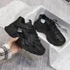 New Women's Shoes Platform Autumn Leather 2024 Versatile Black Casual Sneaker Solid Color Lace-up Vulcanize Shoes Tenis Feminino
