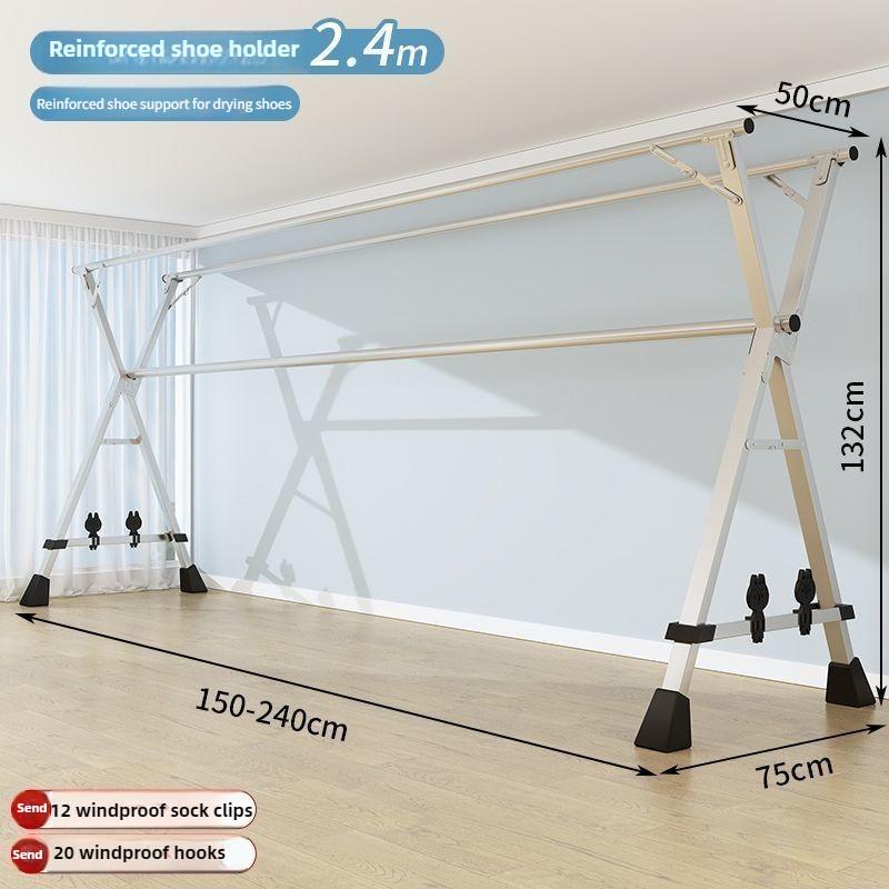 Сушилка для одежды из нержавеющей стали, бытовая складная вешалка-стойка, балконная, 5-полюсная, выдвижной инструмент для сушки одежды