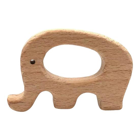 Деревянные детские прорезыватели Игрушки Натуральный бук Жевательные игрушки для младенцев Развивающие кольца для прорезывания зубов в форме животных