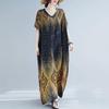 Vintage Floral Satin Maxi Long Dress for Women Plus Size Casual Loose Summer Dresses New In