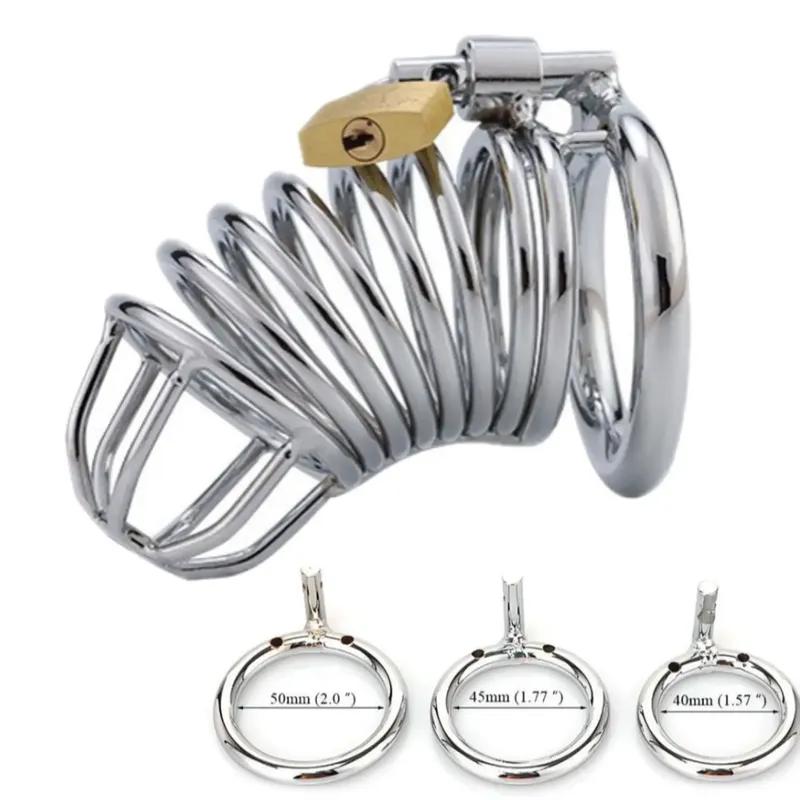 BDSM Sex Toys for Men Male Chastity Device Penis Lock Erotic Bondage Husband Loyalty Big Metal Cock Cage Gay Testicle Jewelry
