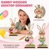 2 шт. Деревянная декоративная табличка с кроликом, Пасхальный стоящий кролик, Деревенское настольное украшение, Подходит для дома, Подарки на весенний день рождения, Настенные украшения.