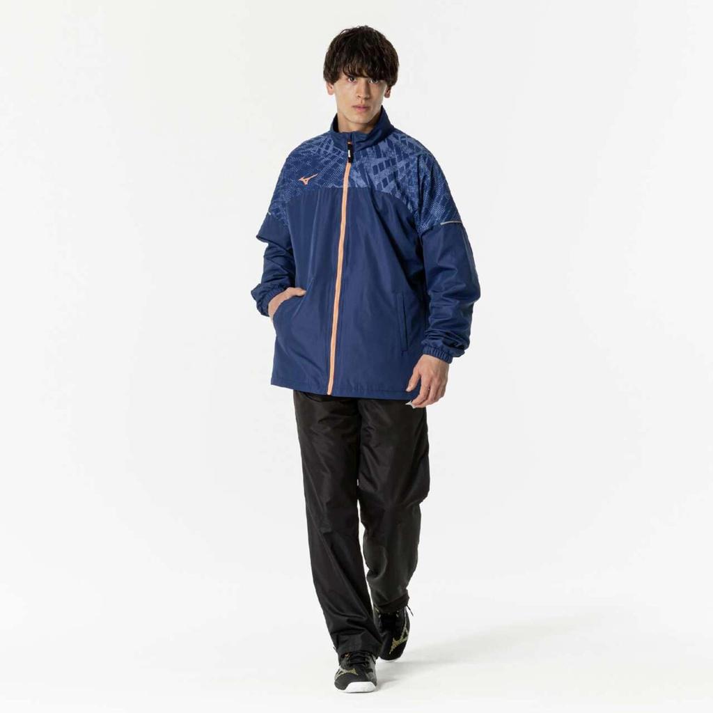 Куртка для тенниса Breath Thermo Warmer с водоотталкивающими свойствами, влагопоглощающая, генерирующая тепло 62MEB520 Estate Blue [Mizuno]