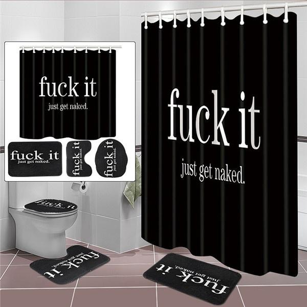 4 шт., полный комплект, занавеска для душа, крышка унитаза, чехол для сиденья, коврик для декора ванной комнаты, водонепроницаемая занавеска для душа, нескользящие коврики
