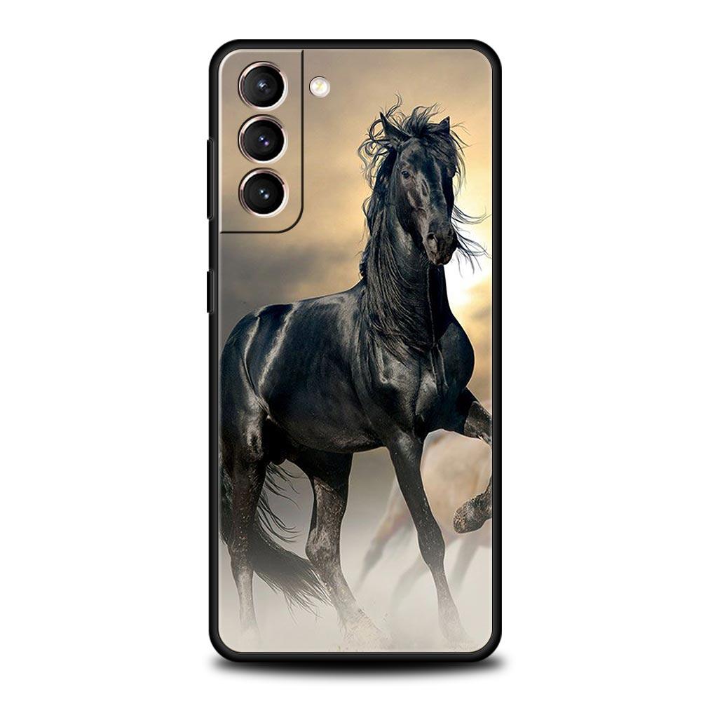 Running Horse Animal Phone Case For Samsung Galaxy S24 S23 S22 S20 Ultra S21 FE 5G S10 S9 Plus S10E Soft Silicone Cover