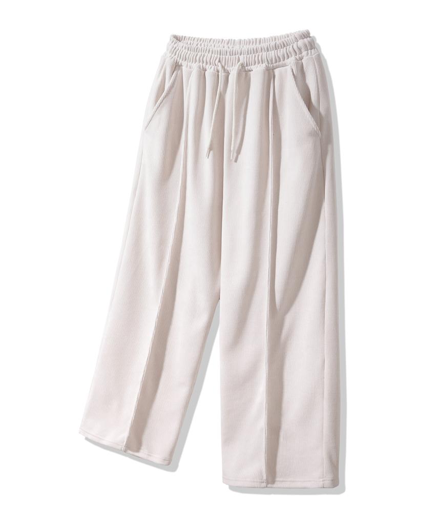ALVINCLO Cozy Velour Pintuck Wide Elastic Pants Pan2531 (4 Colors)