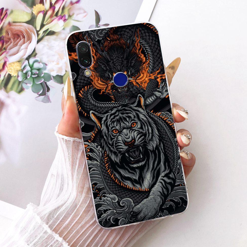 Case For Redmi 7 Cover Transparent Cute Cat Fashion Butterfly Funny Painted Casing M1810F6LI M1810F6LH M1810F6LG