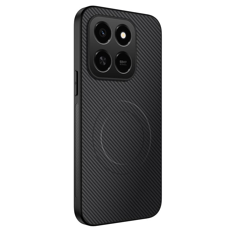 For Honor X7d 4G/Honor 400 Smart Case Compatible with MagSafe WANLONFENG TQ Series Carbon Fiber Texture PC TPU Phone Cover