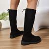 Женские длинные сапоги осень-зима 2024 новые высокие сапоги женские эластичные модные рыцарские сапоги на открытом воздухе удобная обувь для ходьбы для женщин