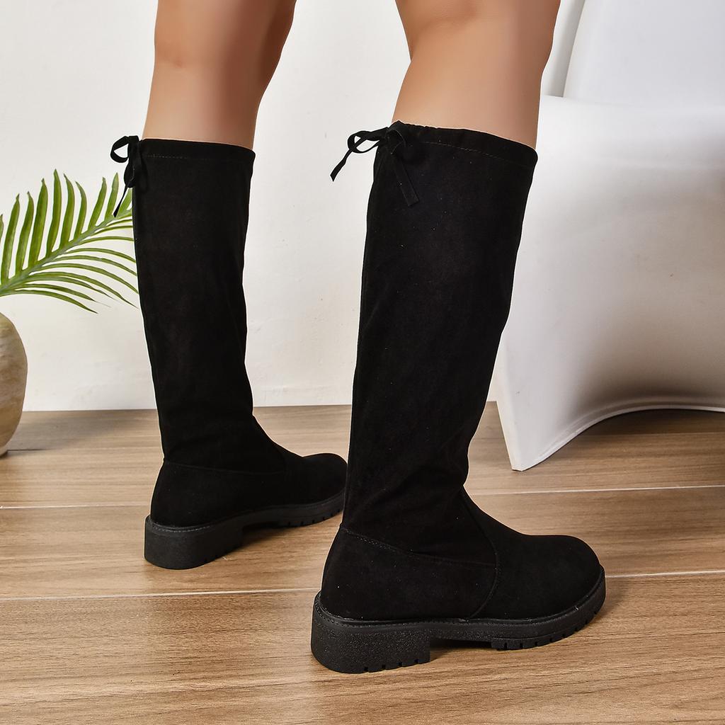 Женские длинные сапоги осень-зима 2024 новые высокие сапоги женские эластичные модные рыцарские сапоги на открытом воздухе удобная обувь для ходьбы для женщин