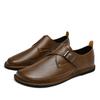 New Designer Men Genuine Leather Shoes Trend Luxury Brand Business Casual Leather Loafers Leather Buckle Soft Bottom Lazy Shoes