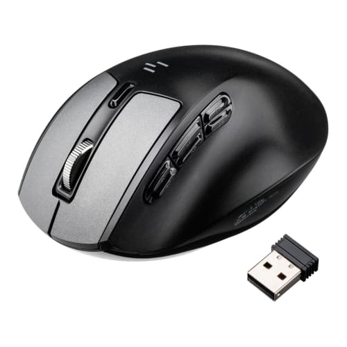 Sanwa Direct Ergonomic Mouse Bluetooth Wireless Rechargeable Quiet 9 Button Button Assignment with LCD Screen Black 400-MAWBT171
