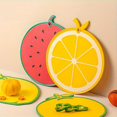 Две дополнительные фруктовые разделочные доски арбуз лимон, подходят для кухни, для продуктов, безопасны для дома, для пикника 30 см/ 11,81 дюйма
