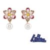 Swarovski Серьги унисекс с искусственным хрусталем, искусственным жемчугом, покрытие розовым золотом, розовые 5722100