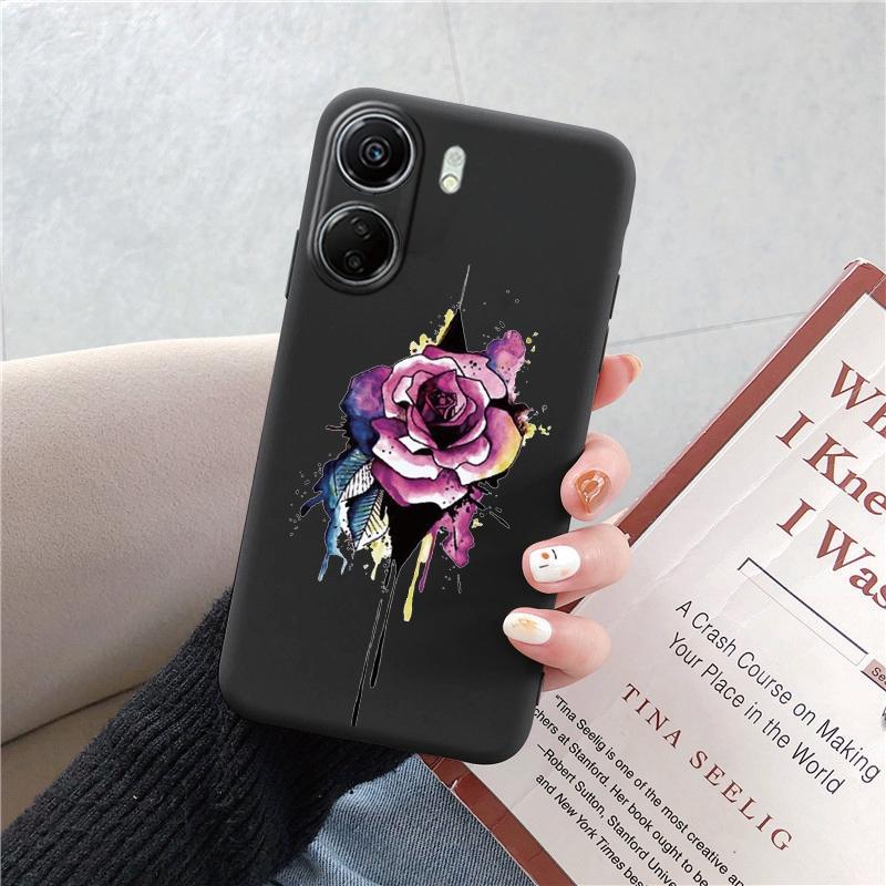 Чехол для телефона Redmi 13C 4G 12C A3 A2 A1 Plus Note 13 Pro для Xiaomi 14 13 Poco C65 X6 X3 Pro противоударный бампер с рисунком в виде сердца и цветов