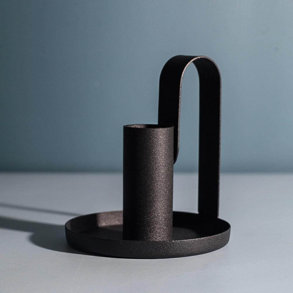 New Iron Black Candle Holders Nordic Simple Style Wrought Rack Home Decoration Metal Crafts Candle Bases Home Decoration