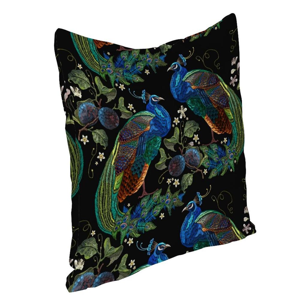 Throw Pillow Cover 18x18 Inch Peacock Polyester New Square Printing Pillow Cover Home Decoration