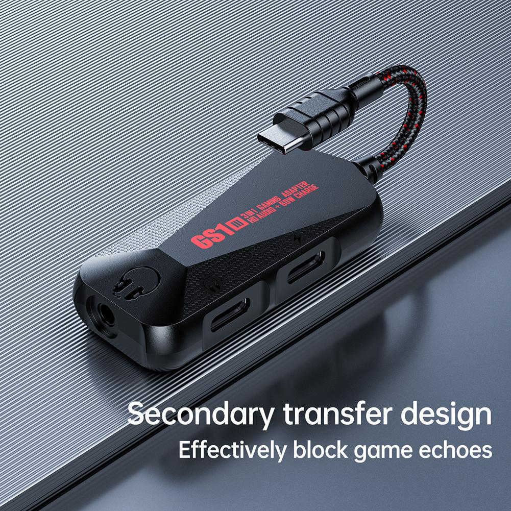 3-in-1 Gaming Sound Card Type-C To 3.5mm Gaming Phone Audio Board 60W Nylon Portable 24Bit 96Hz Hi-Res Accessories