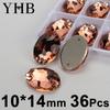 YHB T362 Light Peach Galactic Lemon Drop Glass Crystal AB Sewing Stones Flatback Sew on Rhinestones for Garment Clothes Bags