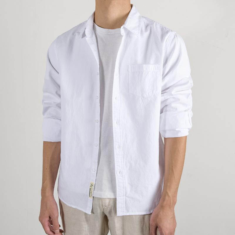 Pure Cotton, Autumn Men's Fashion Business Comfortable Slim British Style Work Casual with Breathable Cotton Long Sleeve Shirt