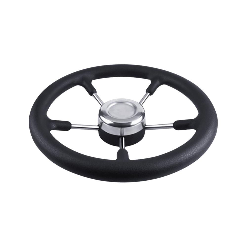 Black Foam Grip Marine Steering Wheel Stainless Steel Destroyer Steering Wheel  Pontoon Boat