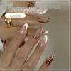 Gold-Plated Rhinestone French Nail Art Pieces - Wearable & Stylish Fake Nails for European & American Trends