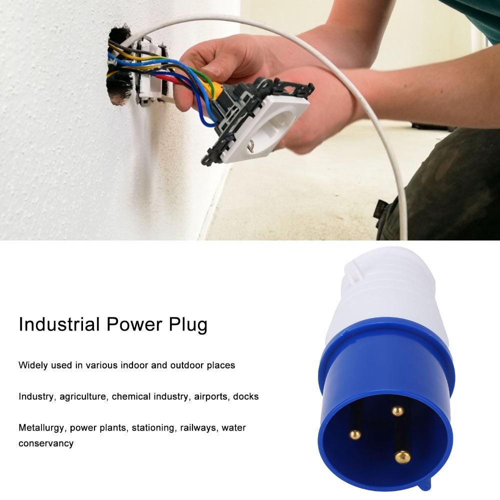 3Pin Industrial Power Plug 32A 220-250V 2P+E Industrial Plug Connector SinglePhase Weatherproof Generator Plug