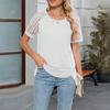 Весна и лето Новые модные повседневные футболки с круглым вырезом и коротким рукавом для женщин