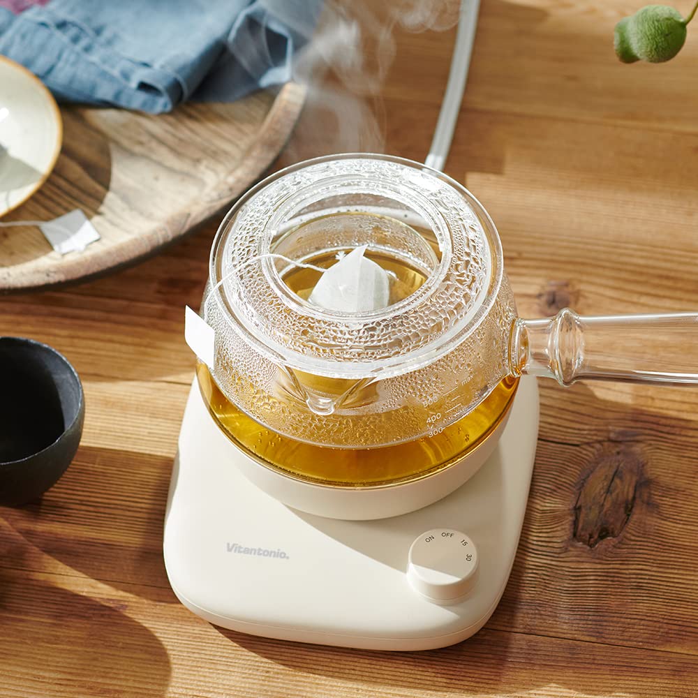 Стеклянный чайник KYUSU Электрический чайник для кипячения воды Стеклянный чайник для кипячения воды Прозрачный чайник [Официальный Vitantonio] (ВЕК-30-И) [С режимом]