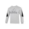 Solid Print Large Logo Crew Neck Sweatshirt Men Tops Grey HC5860