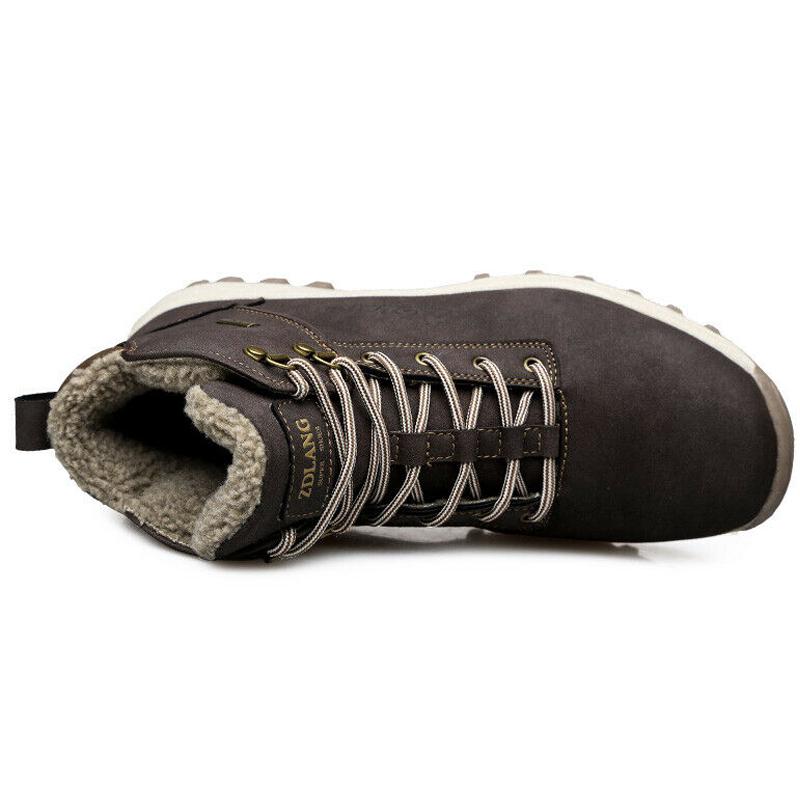 Мужские зимние теплые зимние ботинки на меховой подкладке, ботинки на шнуровке, уличные альпинистские, прогулочные, водонепроницаемые кроссовки