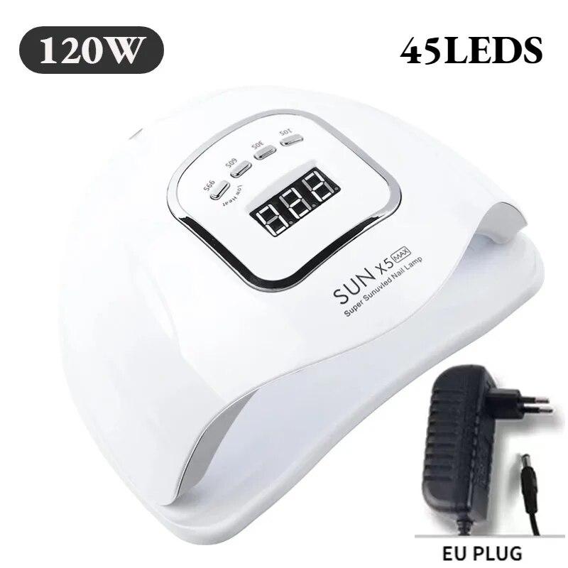 120w Sun X5 Max 150w Uv Led Nail Lamp With Sensor Lcd Display Curing Nail Gel Polish Manicure Tool 45 Leds Smart Nail Dryer