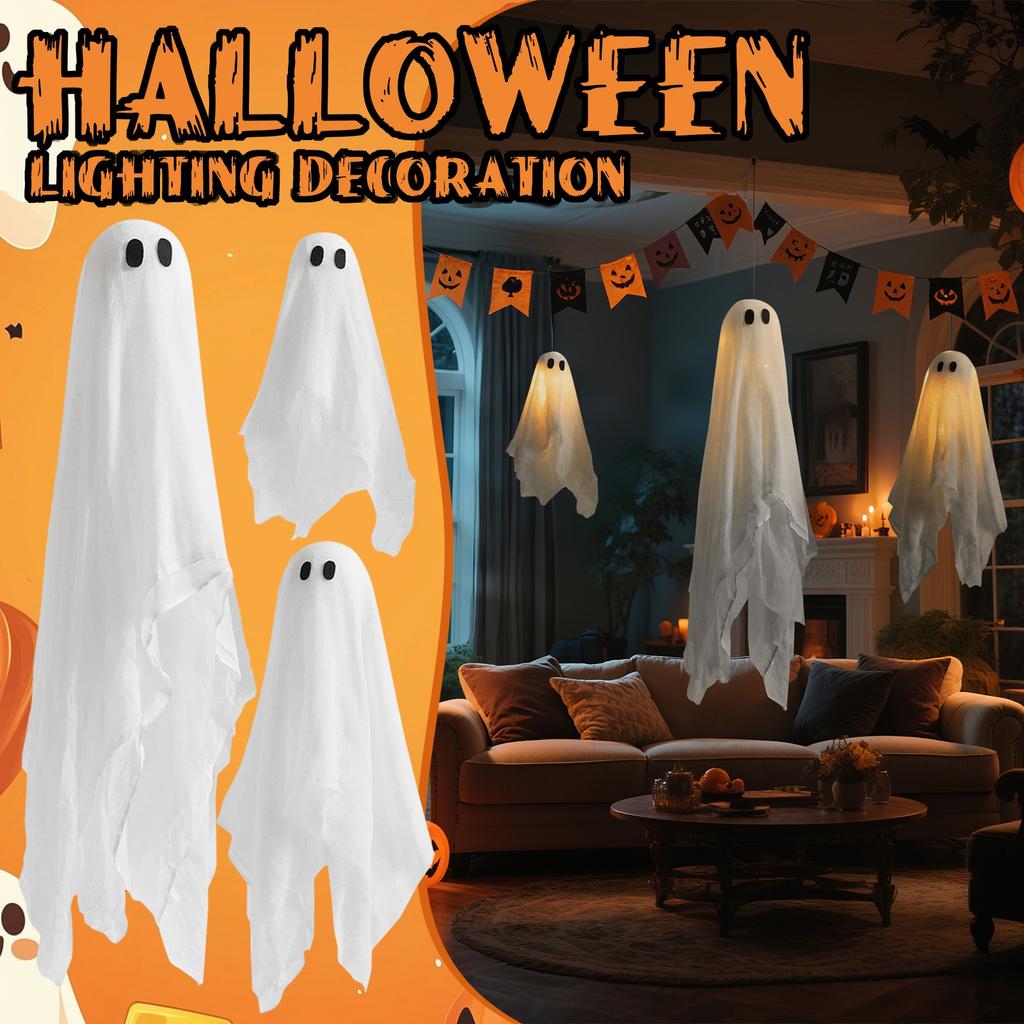 3pcs-Pack Halloween Glowing Horror Atmosphere Decoration Hanging Festive Atmosphere Cute Glowing Ornaments