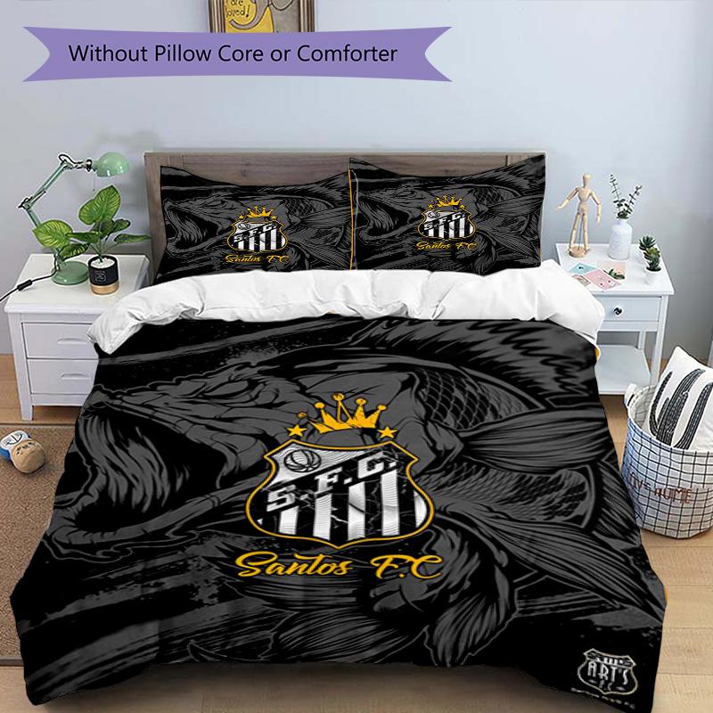 Powerful Football Crest Design Printed Pattern Duvet Cover Set – includes 1 duvet cover and 2 matching pillowcases Bedroom decor Christmas gifts