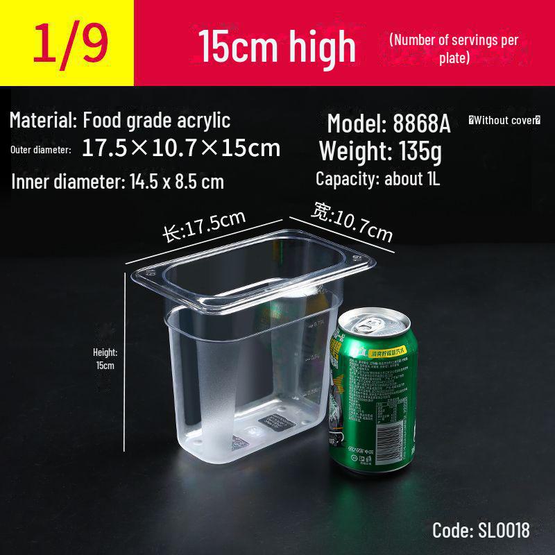 Прозрачная прямоугольная акриловая чаша для горячего и ящик для хранения свежих фруктов