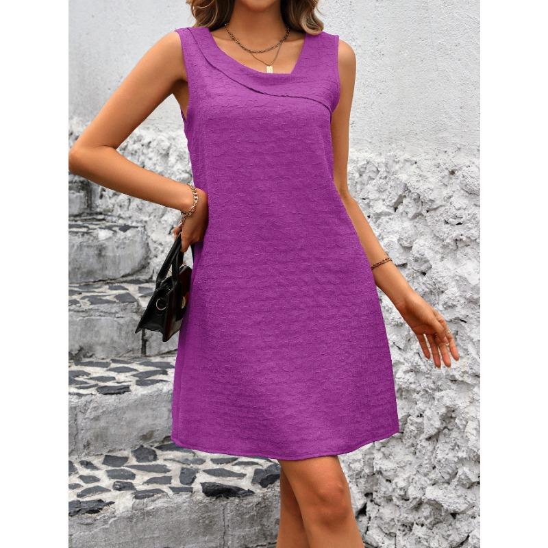 Летние женские однотонные свободные платья без рукавов
