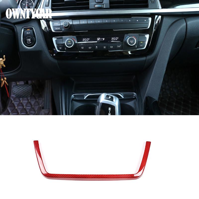 Для BMW 3 4 серии F30 F31 F32 F35 2013-2019 Накладки-наклейки Декоративная отделка Панели переключения передач Консоли Автомобиля из Настоящего Углеродного Волокна