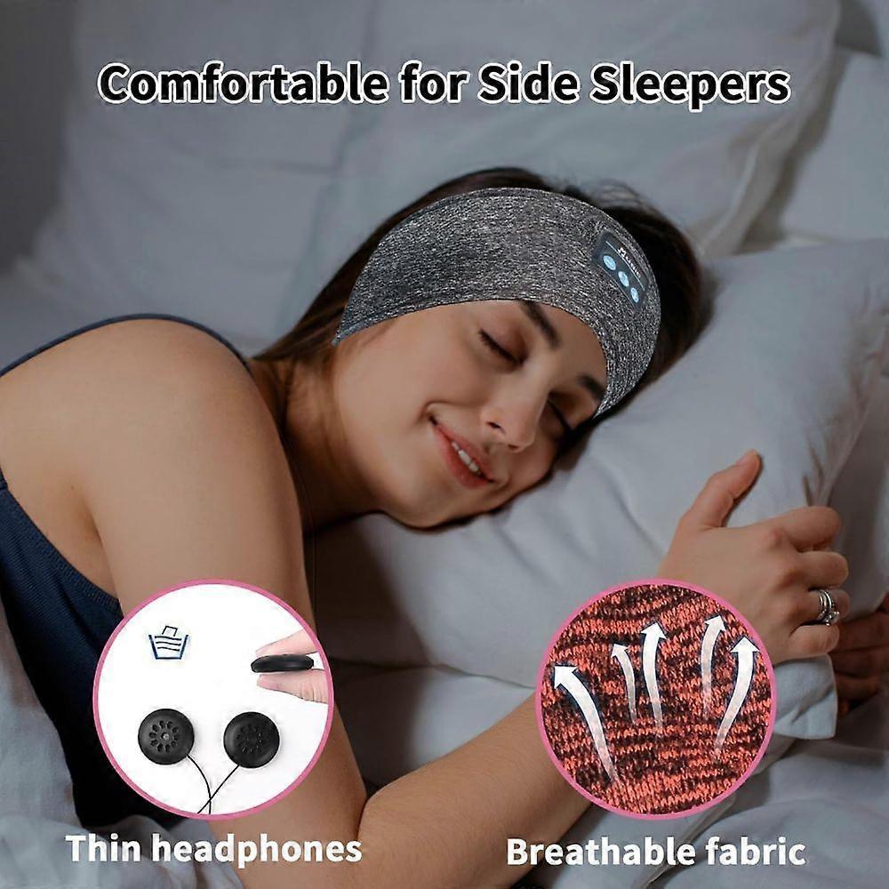 Wireless Headphones Headband for Sleeping, Bluetooth Sleep Headphones for Side Sleepers, Soft and Eye Mask for Sleep, Ideal for Travel, Running