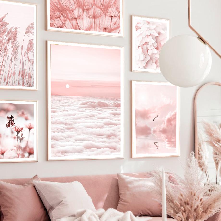 Облако, тюльпан, ветряная мельница, цветок, озеро, одуванчик, тростниковая птица, настенная живопись, холст, картина, скандинавский постер, Декор, фотографии для гостиной