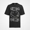 Retro Nirvana Smiley Bands Musik Rock Grunge Kurt 80s Herren Bio T-Shirt