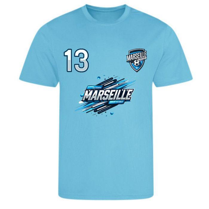 Ensemble football enfant - Inspiré de Marseille - Bleu ciel et Blanc - - Bleu