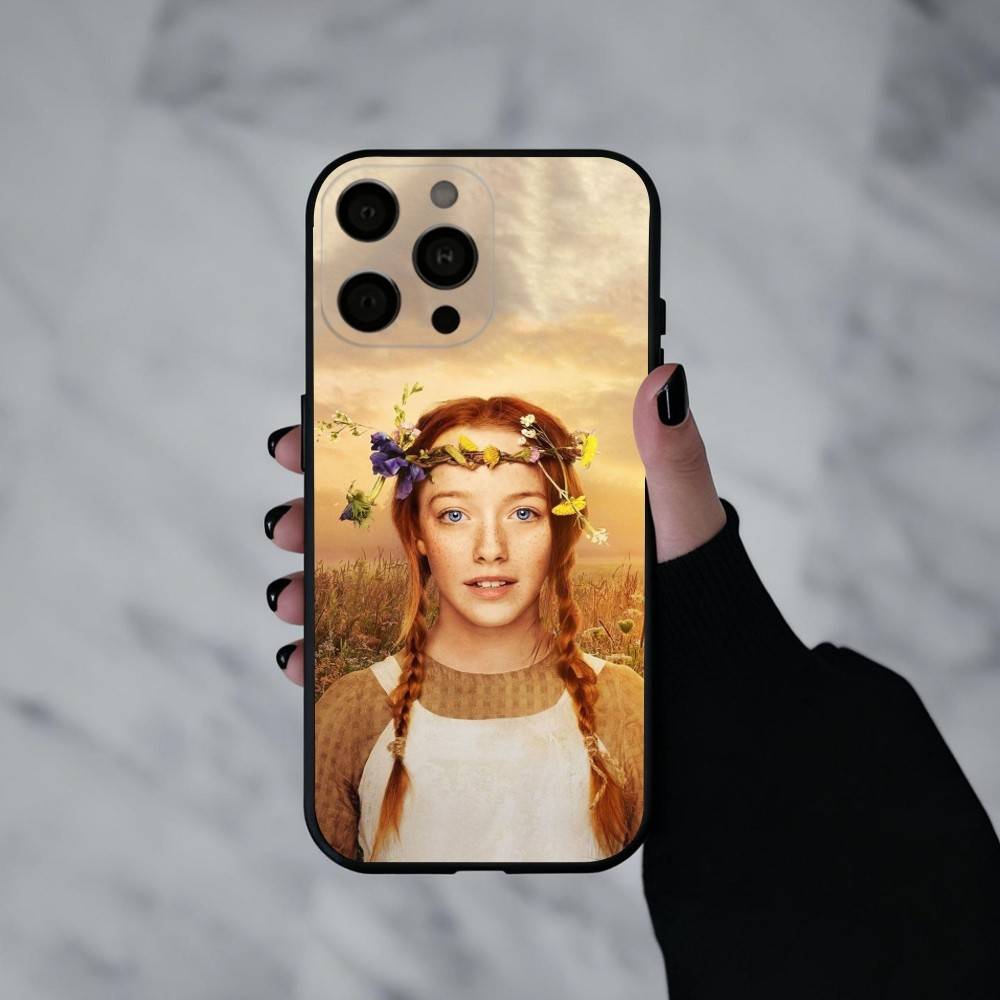 A-Энн из Зеленых Крыш Милый Чехол Для Телефона Для iPhone 17pro,16,15,14,13,12,11 Plus,Pro Max,XS,Мягкий Силиконовый Черный Чехол