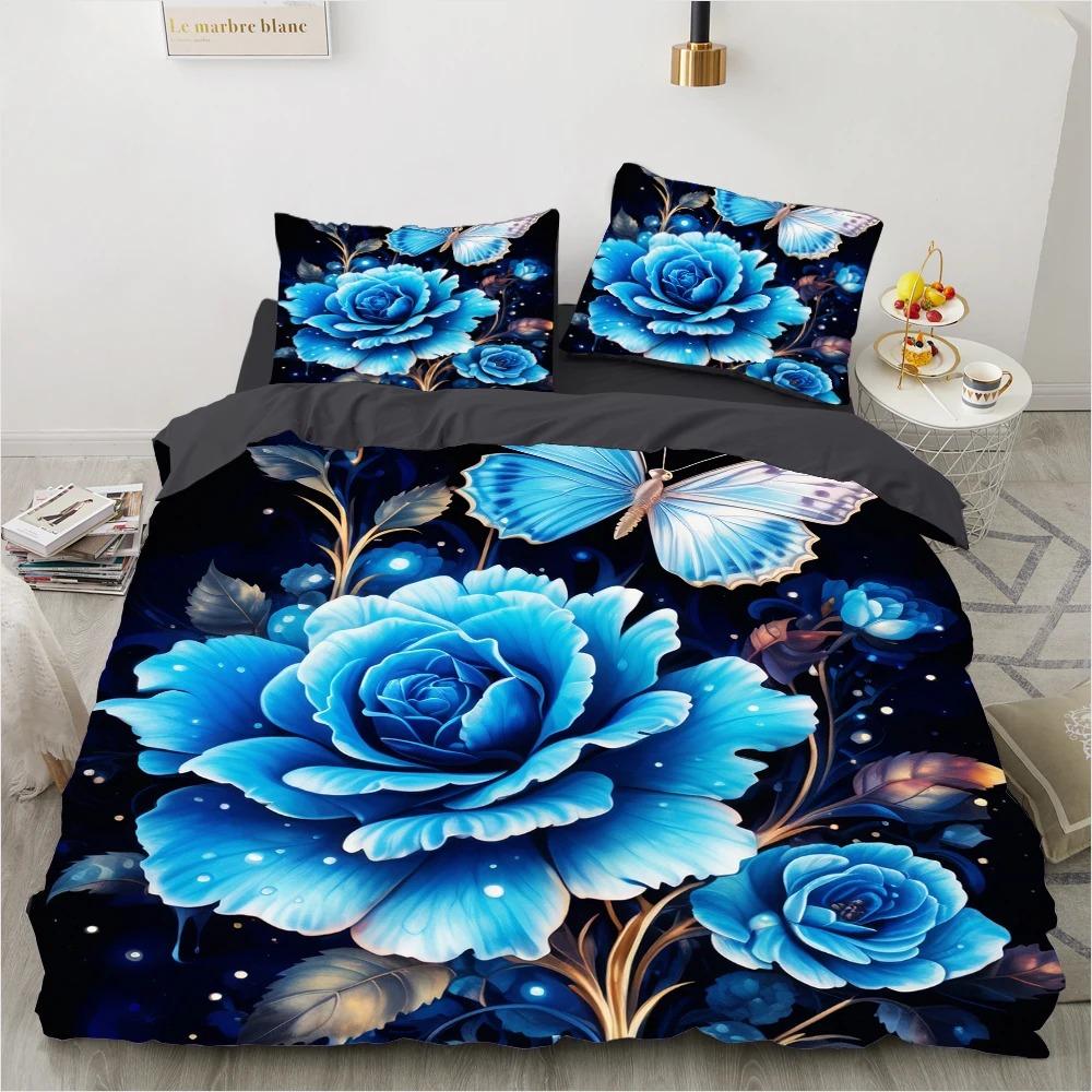 Red Rose Bedding Set Qulit Cover 3d Floral Duvet Cover Set Flower Comforter Cover Queen King Size Bed Linen 220x240 200x200