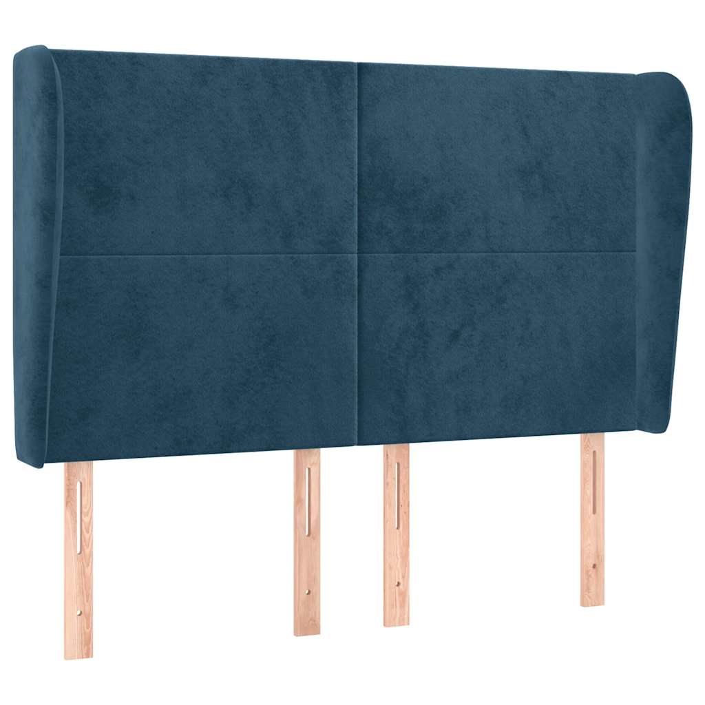Headboard with Ears Dark Blue 147 x 23 x 118 128 cm Velvet