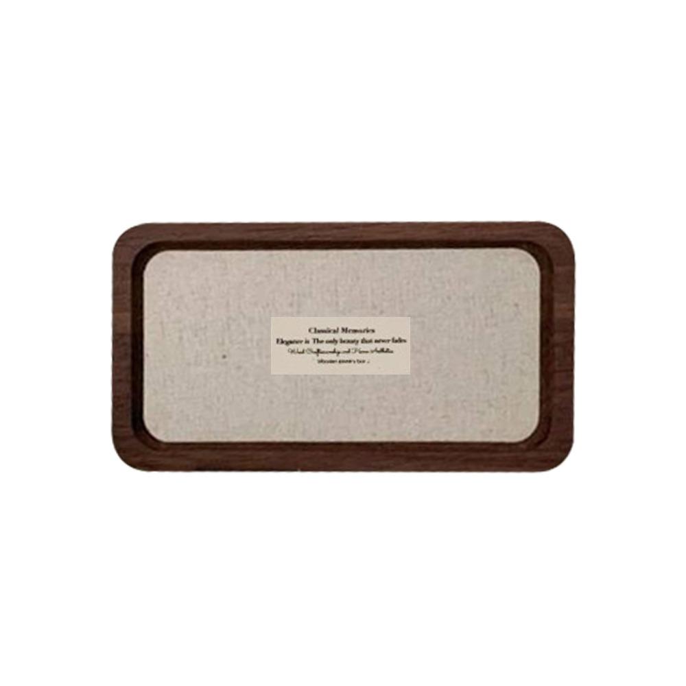 Walnut Colored Wooden Jewelry Tray Solid Wood Necklace Display Tray Photo Props