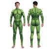 Cosplay Costume Halloween Carnival Purim Green Muscle 3D Print Men Jumpsuit Spandex Zentai Bodysuit Women Men Holiday Party Wear