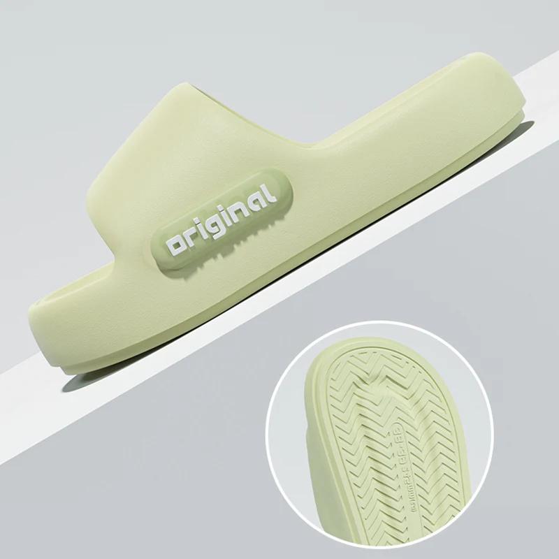 Женские домашние тапочки из ЭВА конфетного цвета с толстой подошвой, весна-лето, большие размеры, нескользящие, женские, мягкие, пляжные шлепанцы