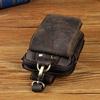 Real Leather Men Casual Design Small Waist Bag Cowhide Fashion Hook Bum Bag Waist Belt Pack  6" Phone Pouch